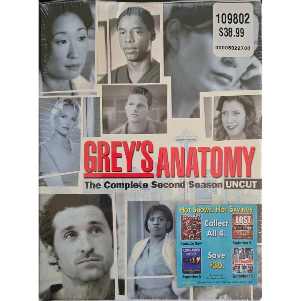 Grey's Anatomy Season 2 Uncut DVD 2006 6-Disc Box Set Brand New Factory Sealed